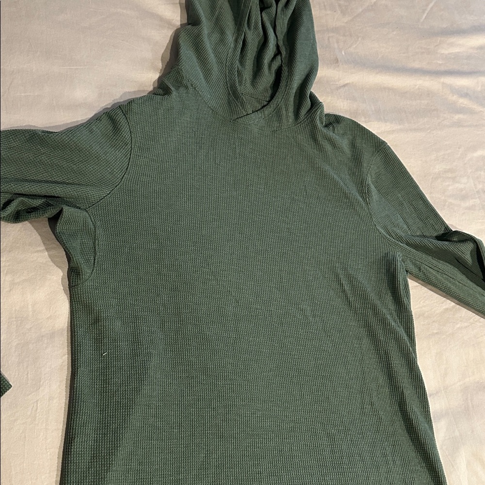 Lululemon green waffle Hooded Sweatshirt Sz M